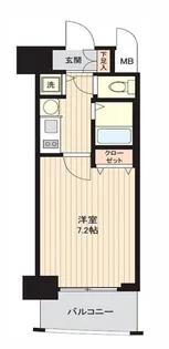 大阪府大阪市中央区東高麗橋【マンション】の間取り