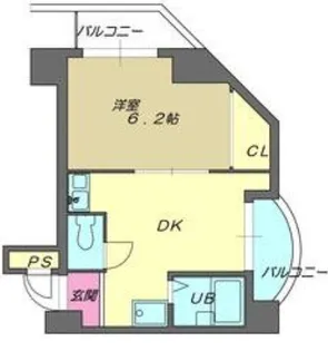 大阪府大阪市中央区上町1丁目【マンション】の間取り