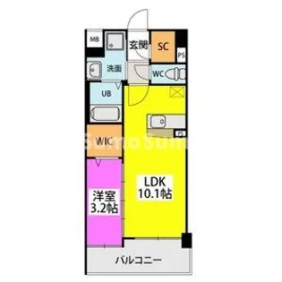 リバーランド大濠【1階】の間取り