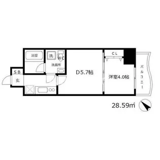 大阪府大阪市中央区島町2丁目【マンション】の間取り