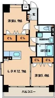 ルシール筑紫通り【4階】の間取り