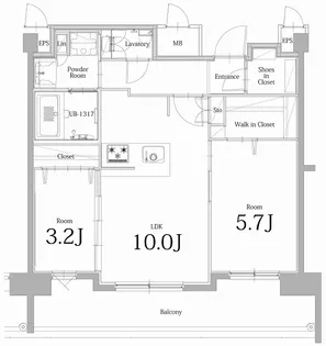 エンクレスト天神LINK【13階】の間取り
