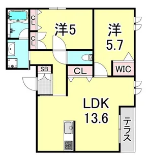 LIZE西宮仁川【3階】の間取り