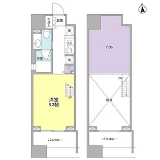 パークフラッツ中目黒【7階】の間取り