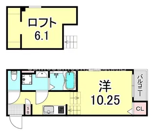大阪府大阪市西淀川区姫里1丁目【アパート】の間取り
