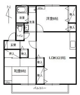 プレステージ芦屋D棟【2階】の間取り