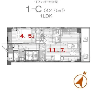 リフィオ三軒茶屋【2階】の間取り