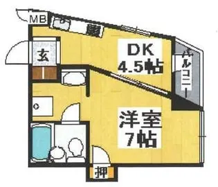 下山手セントラルハイツ【4階】の間取り