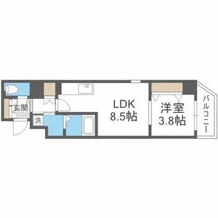 大阪府大阪市中央区農人橋1丁目【マンション】の間取り