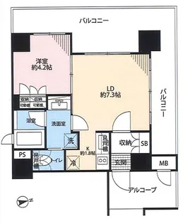 大阪府大阪市中央区平野町1丁目【マンション】の間取り