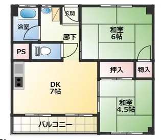 多聞台マンション【1階】の間取り