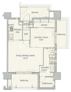 リアンシエルブルー東比恵【6階】の間取り