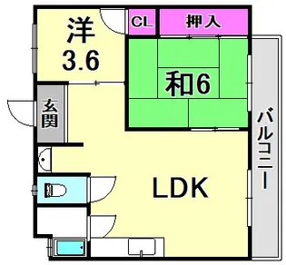 山海マンション【5階】の間取り