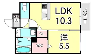 兵庫県神戸市東灘区青木5丁目【マンション】の間取り