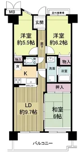 グレ−シィ須磨アルテピアⅢ番街1期棟【9階】の間取り