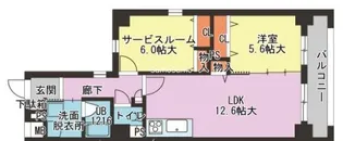 大阪府大阪市中央区瓦屋町1丁目【マンション】の間取り