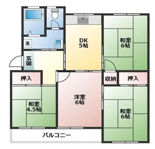 高倉台4団地16号棟【1階】の間取り