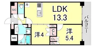 ブランシエスタ西宮【10階】の間取り