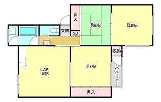 鶴甲コーポ10号館【2階】の間取り
