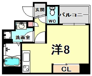 アスヴェル神戸元町2【4階】の間取り