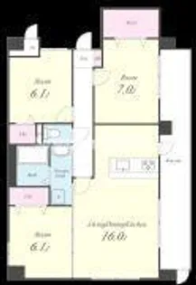 サンライズ百道【1階】の間取り