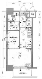 ウインステージ箱崎【8階】の間取り