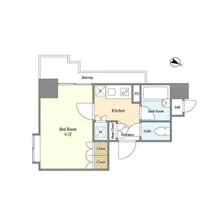 パレステュディオ渋谷STATIONFRONT【4階】の間取り