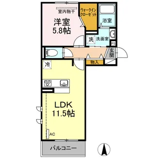 福岡県福岡市南区野間1丁目【アパート】の間取り