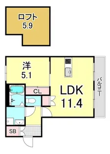 Mica Eleno 苦楽園【1階】の間取り