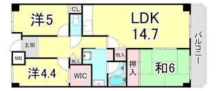 フレシア西宮【8階】の間取り