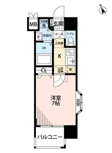 サヴォイスタジオスイーツ【5階】の間取り