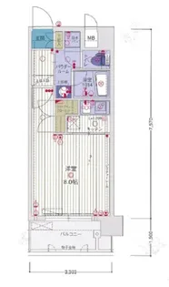 アソシアグロッツォ博多【6階】の間取り