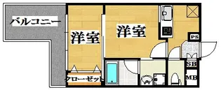 アクタス天神セントラルタワー【6階】の間取り