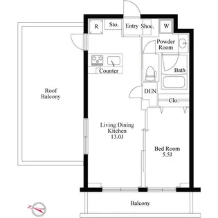 ラ・ペルラ柿の木坂【3階】の間取り