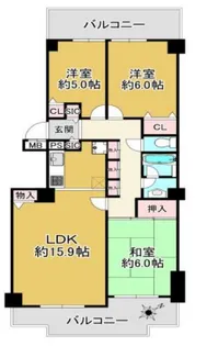 ダイアパレス名谷【2階】の間取り