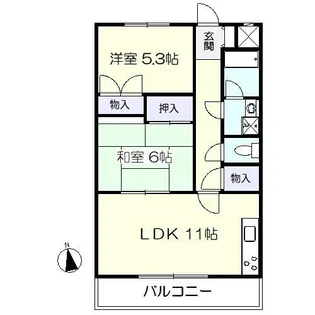 マンションアムール【2階】の間取り