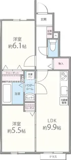 エフ筥松【1階】の間取り