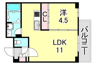 国香アパート【1階】の間取り