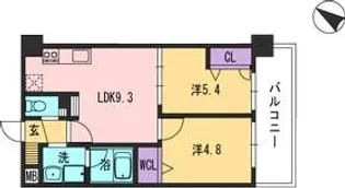 コンダクト福岡東【10階】の間取り