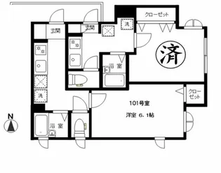 パークハウス三宿【1階】の間取り