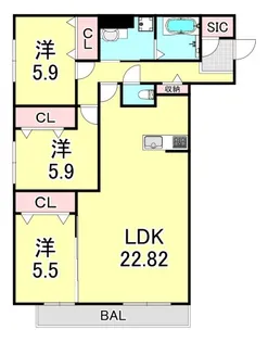 ラルーシュ【2階】の間取り
