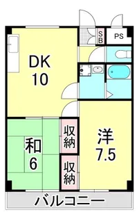 ハニーサイド山手【2階】の間取り