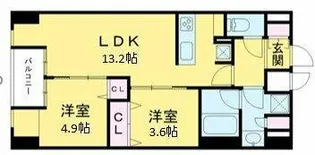 W-gates Tower【9階】の間取り