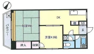 朝日マンション【4階】の間取り