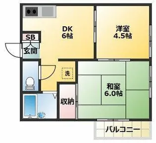 フラット羽根木【2階】の間取り