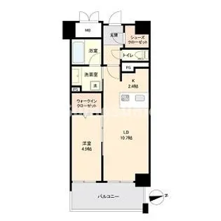 ウェルブライト博多ステーション【10階】の間取り