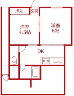 アースハイツⅠ・Ⅱ【1階】の間取り