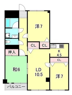 ブリージェ朝日ヶ丘【2階】の間取り