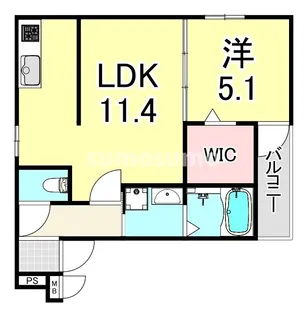 フジパレス武庫之荘駅北Ⅱ番館【1階】の間取り