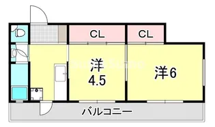 マンション冨士【2階】の間取り